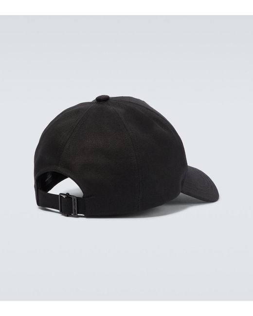 Saint Laurent Black Logo Embroidered Cap for men