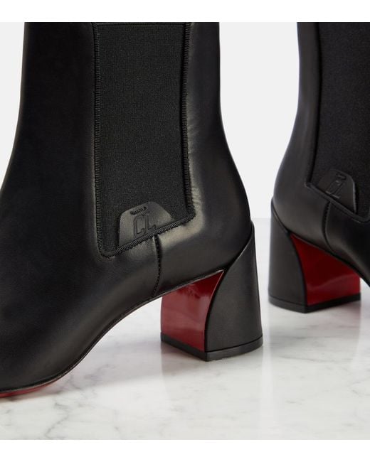 Christian Louboutin Black Turelastic 55 Leather Boots