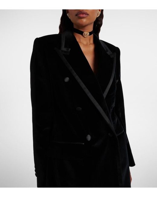Dolce & Gabbana Black Cotton-Blend Velvet Tuxedo Jacket