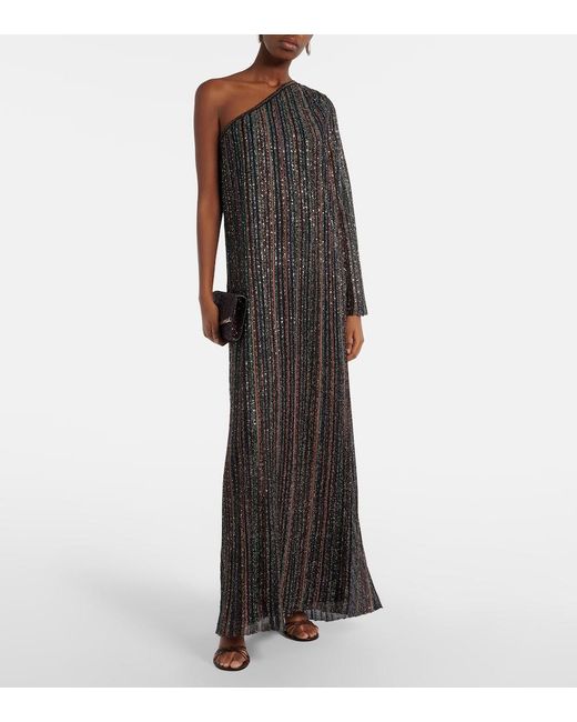 Missoni Black Chevron Lame Maxi Dress