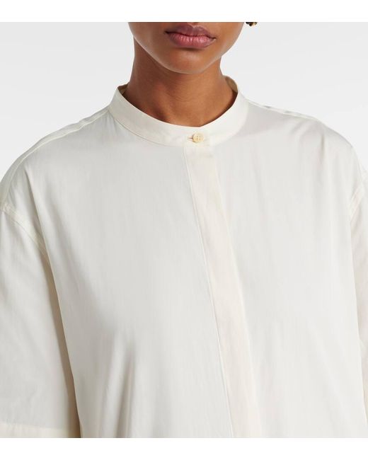 Jil Sander White Maxikleid Aus Baumwollpopeline
