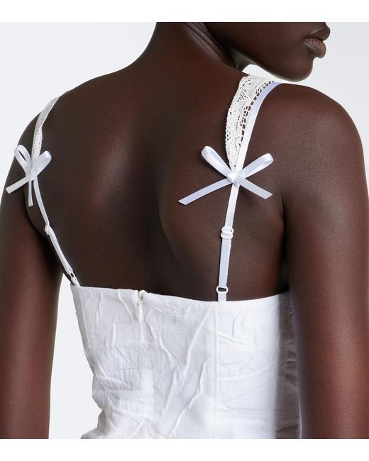 ShuShu/Tong White Crinkled Cotton-Blend Minidress