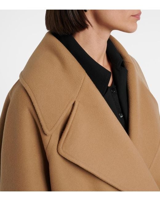 Loewe Brown Oversized Wool Peacoat