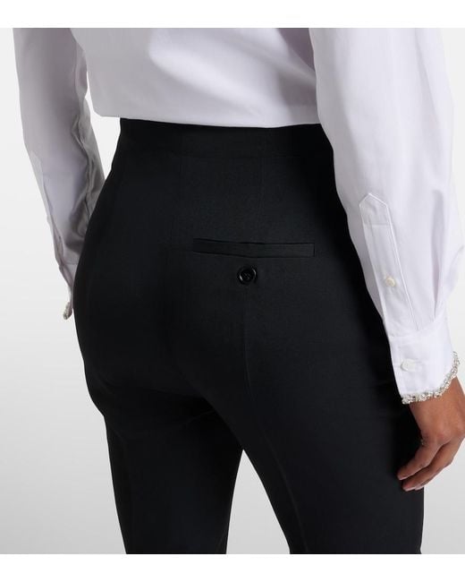 McQueen Black Wool Bootcut Pants