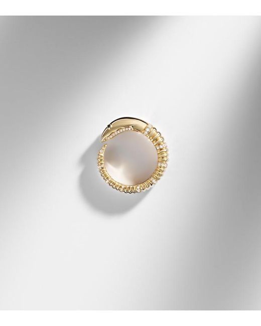 Yvonne Léon White Ecrevisse 9Kt Ring With Diamonds