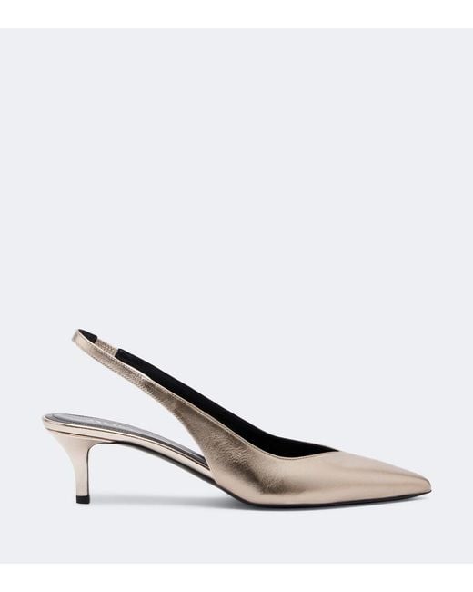 Isabel Marant Natural Padim Metallic Leather Slingback Pumps