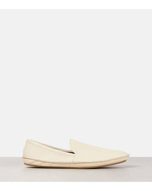 The Row Natural Vasko Leather Slip-On Shoes