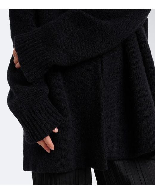The Row Black Parry Cashmere, Wool, And Silk Cardigan