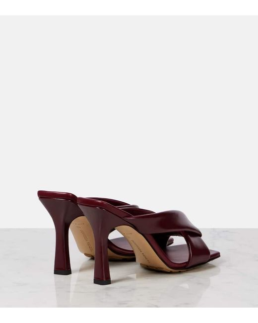Bottega Veneta Red Riva Leather Mules