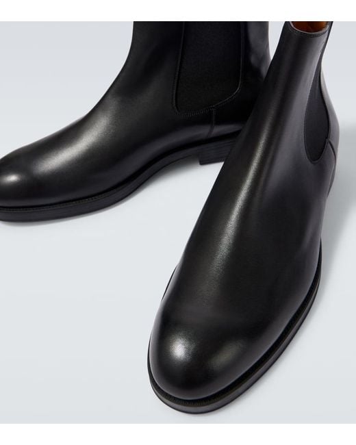 Tod's Black Leather Chelsea Boots for men