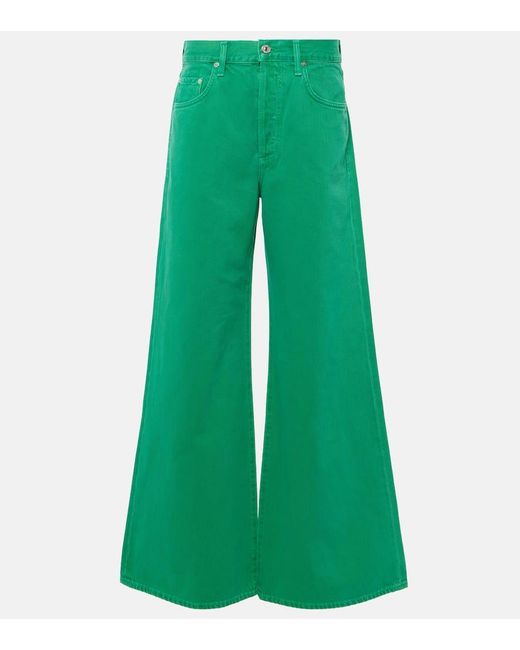 Citizens of Humanity Green Mid-Rise Bootcut Jeans Beverly Slouch