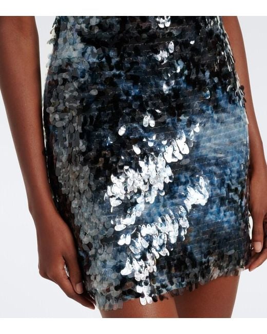 Robe Sur A Sequins Staud en coloris Blue