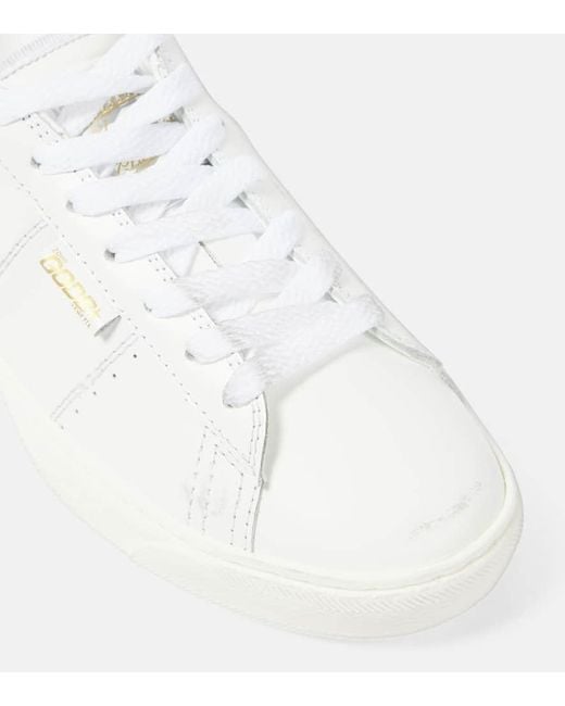 Golden Goose Matchstar Glitter Leather Sneakers in White | Lyst