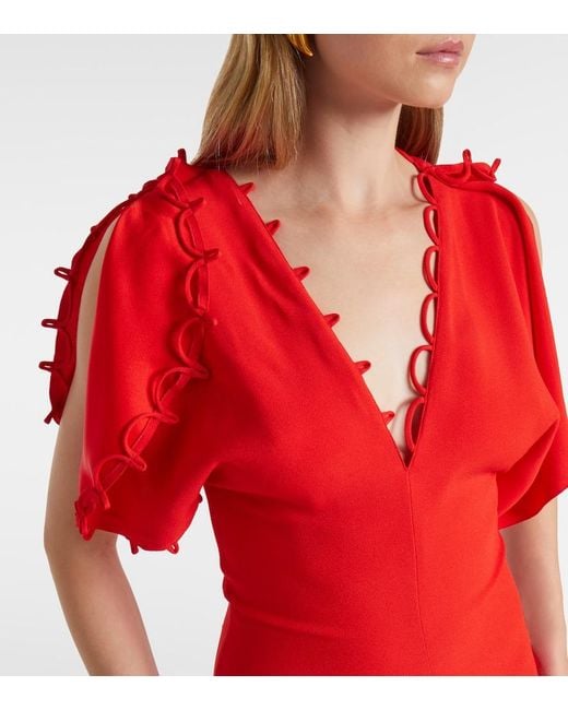 Abito Midi Asimmetrico di Victoria Beckham in Red