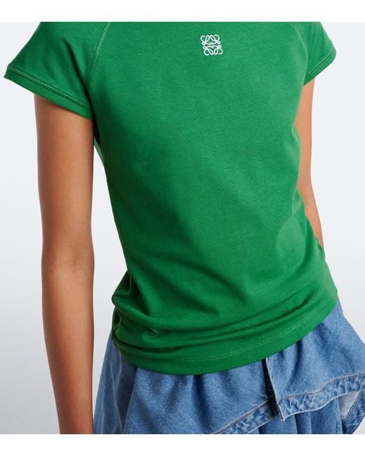 Loewe Green Anagram Cotton-Blend T-Shirt