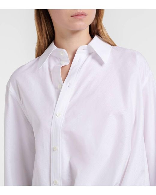 Loewe White Striped Cotton Poplin Shirt