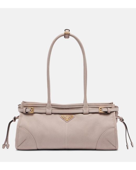 Prada Natural Bonnie Medium Leather Shoulder Bag