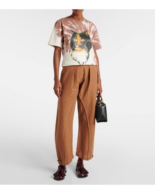 J.W. Anderson Brown Weite Hose Twisted Seam Aus Baumwolle