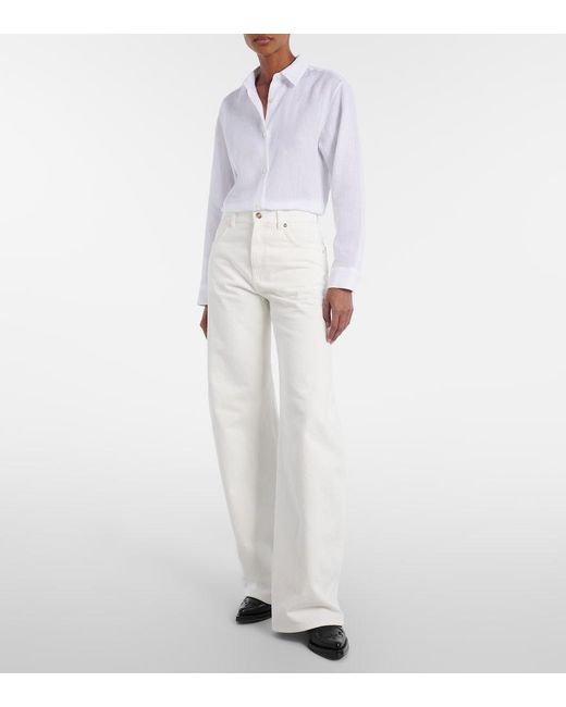 Gabriela Hearst White Reyes Linen Shirt
