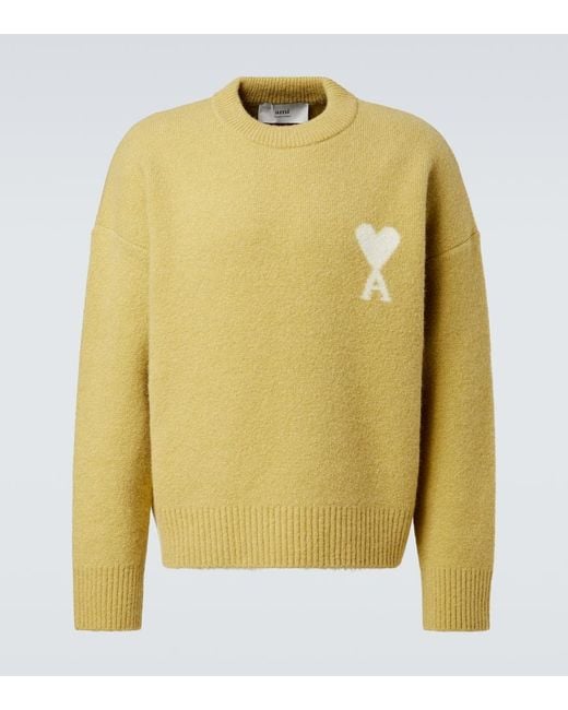 Pullover Ami De Cour di AMI in Yellow da Uomo