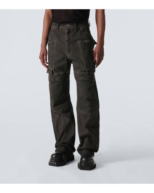 Pantalon cargo Stefan a taille basse en coton melange Rick Owens pour homme en coloris Gray