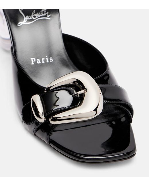 Christian Louboutin Black Minny Leather Heeled Mules 70