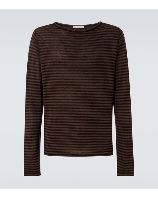 The Row Brown Lillard Striped T-Shirt for men