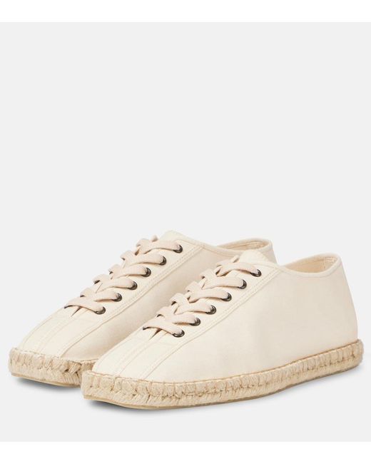 Lemaire Natural Linoleum Canvas Lace-Up Espadrilles