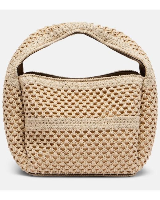 Totême  Metallic Tote Bag Bucket Petite Aus Haekelstrick