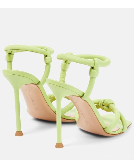 Gianvito Rossi Green Juno Leather Sandals