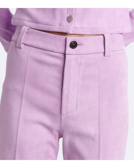 Stouls Purple Lizzy Suede Bootcut Pants