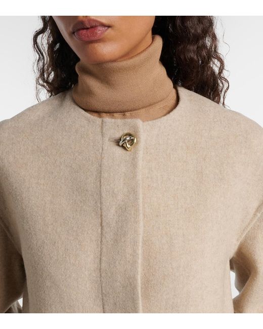 Veronica Beard Natural Philips Wool And Cashmere-Blend Jacket