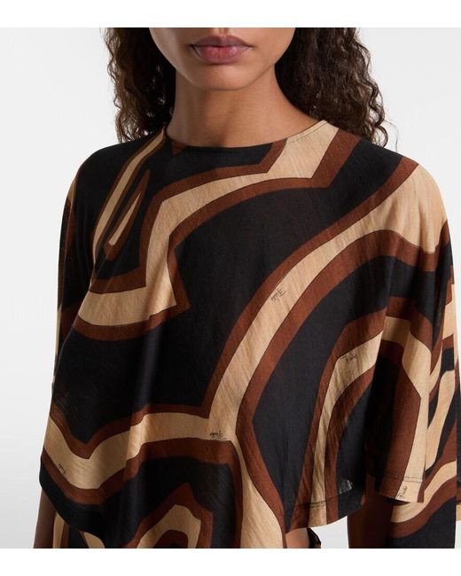Emilio Pucci Brown Labirinto Wool-Blend Blouse