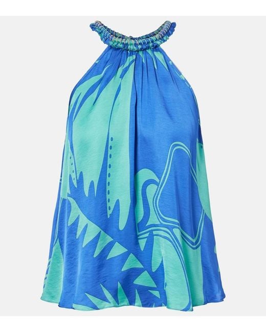 Poupette Blue Cleo Printed Top