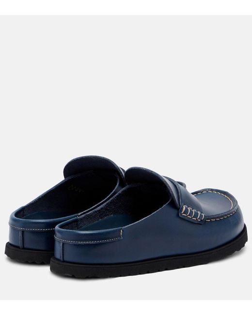 Birkenstock Blue Naples Leather Mules