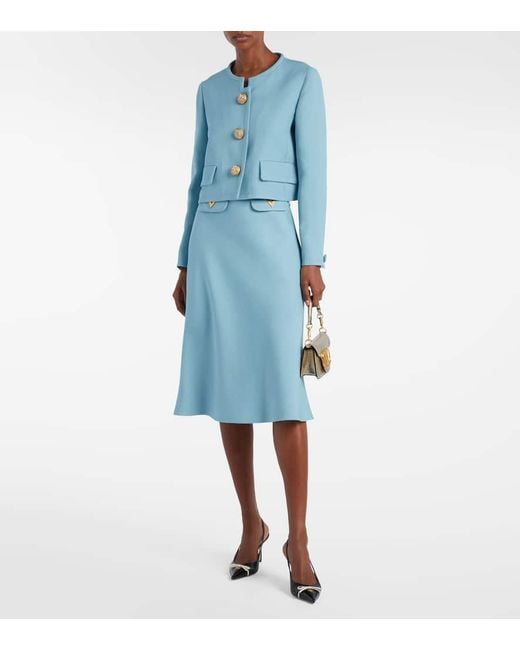 Valentino Blue Jacke Aus Canvas