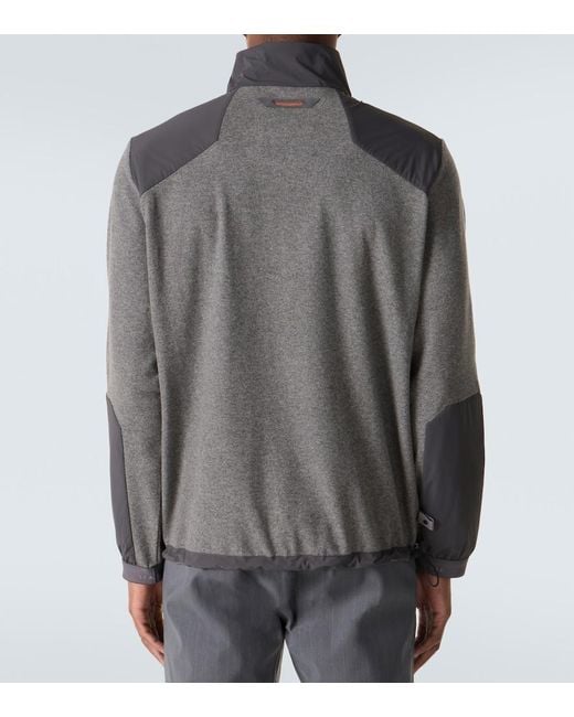 Sease Gray Wool And Cashmere Jersey Jacket for men