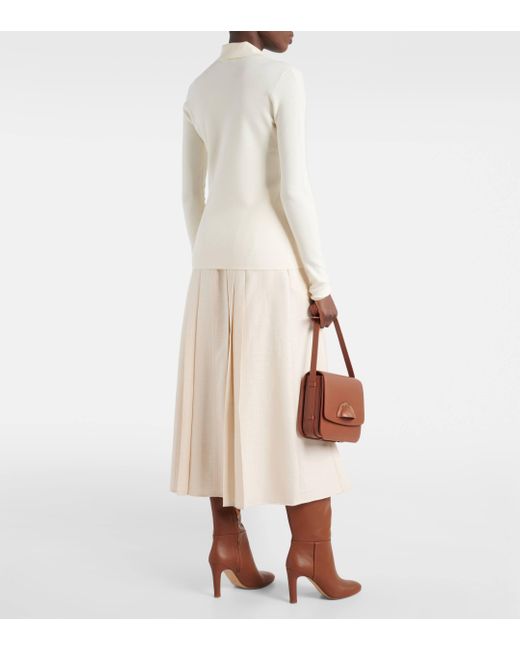 Gabriela Hearst White Cashmere And Silk Polo Sweater