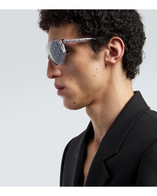 Dior Blue Diortag M1U Shield Sunglasses for men