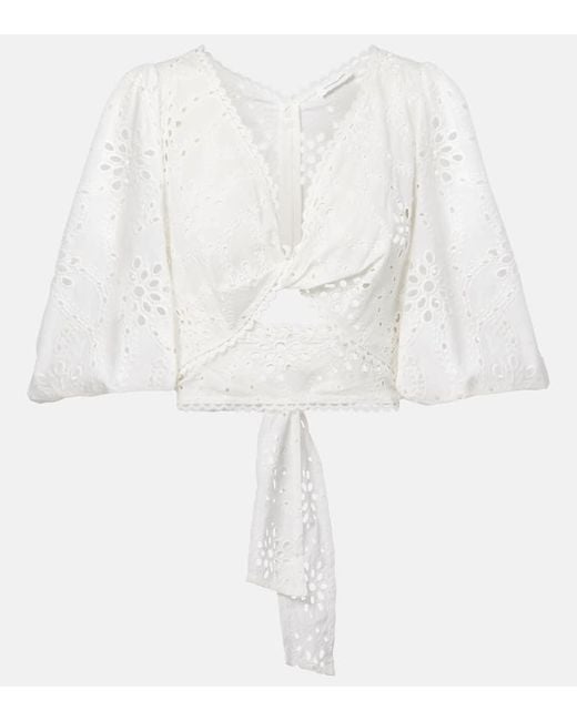 Alexandra Miro White Cropped-Top Aus Baumwolle