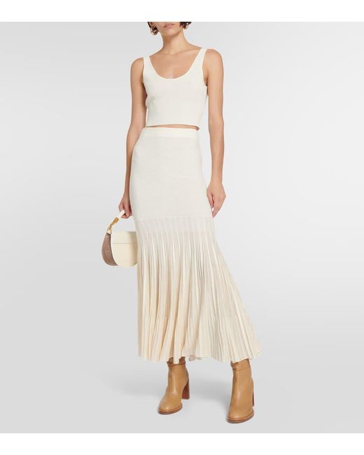 Chloé White Cropped-Top Aus Wolle