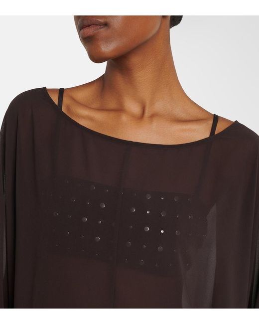 Staud Black Nour Chiffon Beach Dress