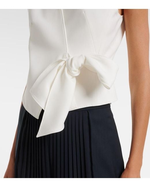 Max Mara White Draped Cady Vest