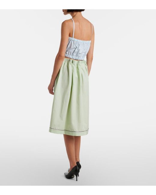 Prada Blue Cotton Poplin Top