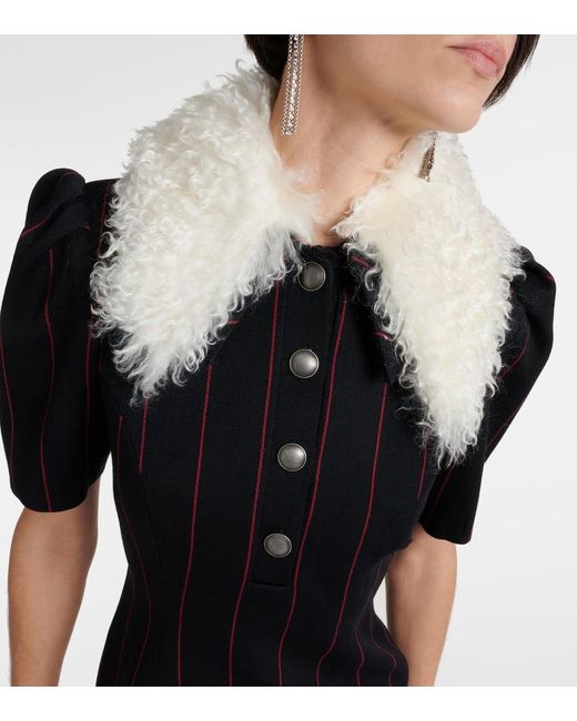 Vestido corto en mezcla de lana Alessandra Rich de color Black