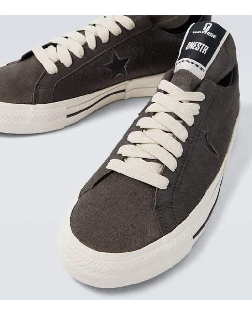 Rick Owens X Converse Sneakers Aus Kalbshaar in Gray für Herren