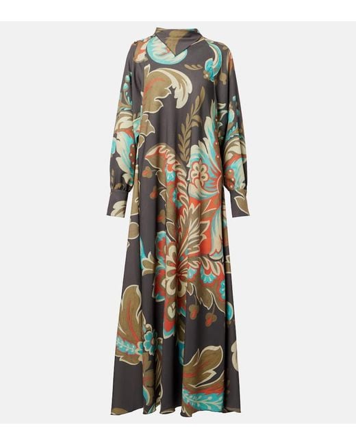 Vestido Largo Asimetrico Estampado Etro de color Multicolor