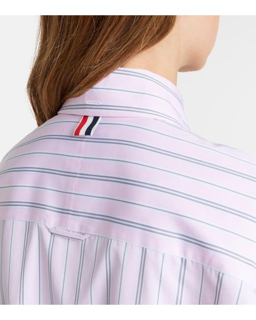 Thom Browne Purple Striped Cotton Poplin Shirt
