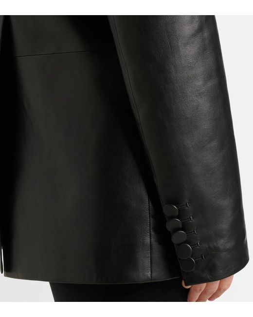 Alex Perry Black Oversized Leather Blazer