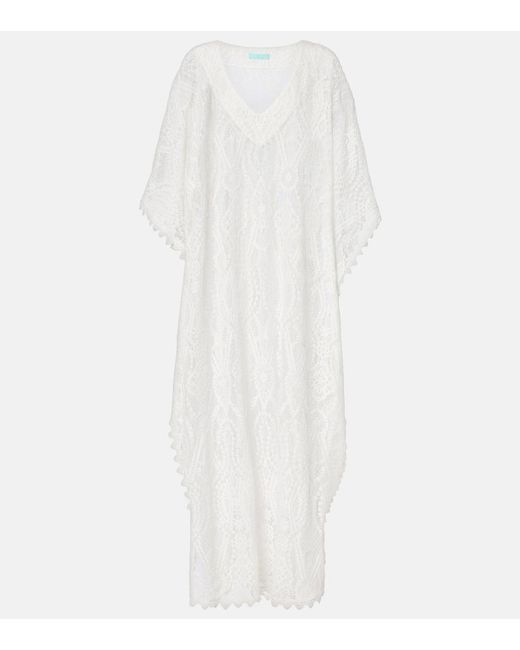 Melissa Odabash White Yasin Cotton-Blend Lace Beach Dress